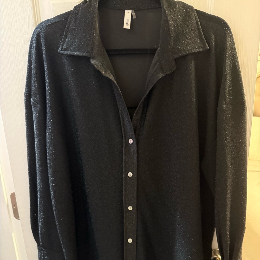 Women’s Sparkly Black Button-Up Jacket
